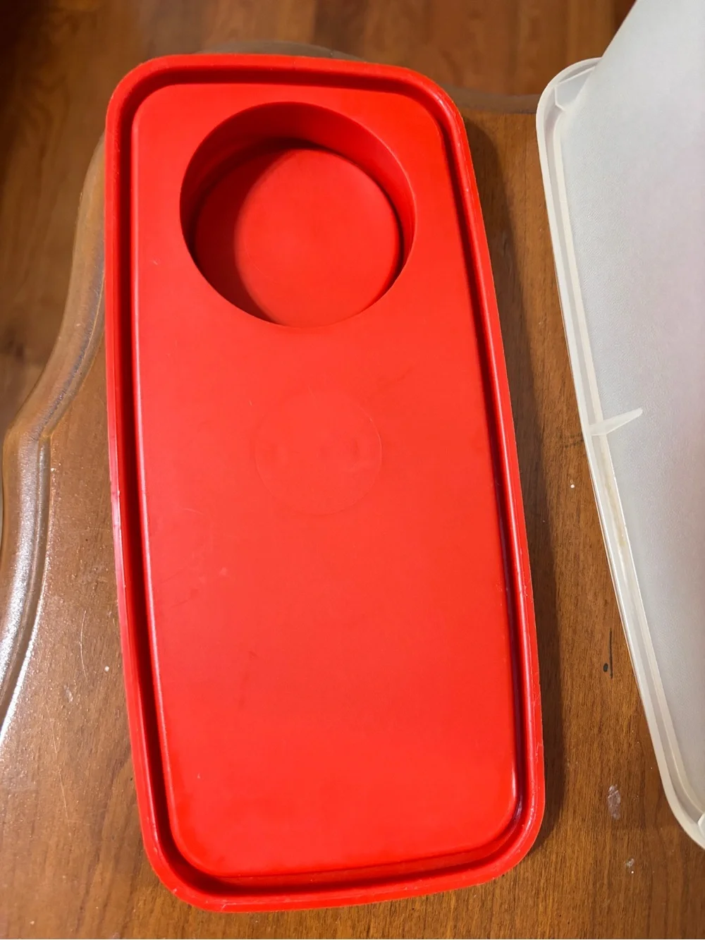 Tupperware Red Lid Clear Dry Food Storage Container